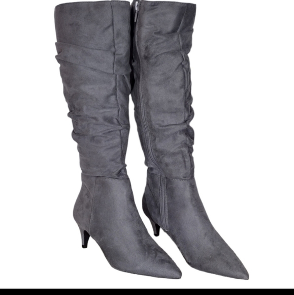 Qupid Faux Suede Slouch Boots NWOT - Picture 2 of 8